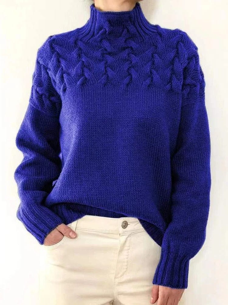 Womens Knit Sweater Wool Blend Warm Fit