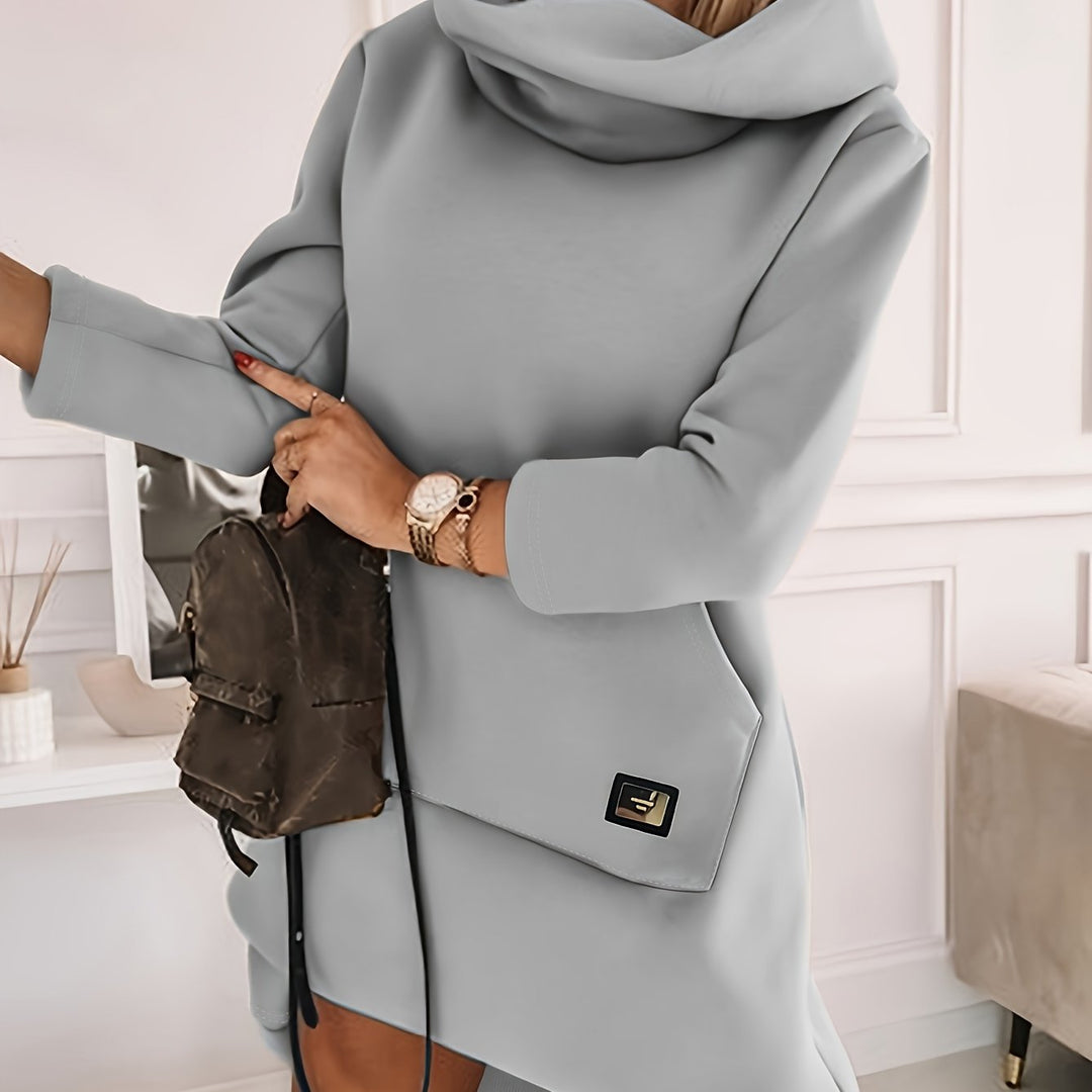 Womens Sweatshirt Dress Classic Crew Neck