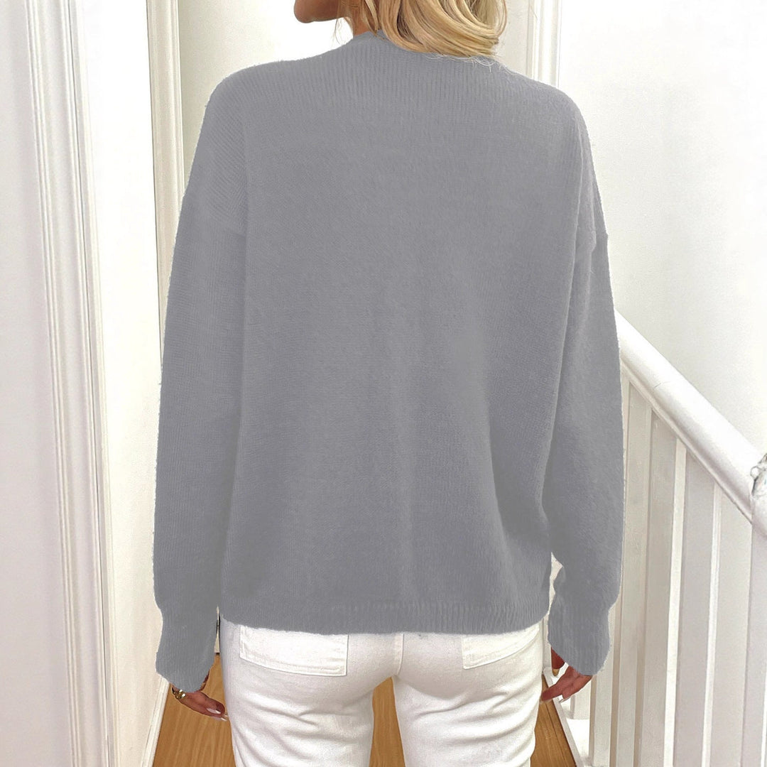 Womens Knit Cardigan with Large Buttons Elegant Fit