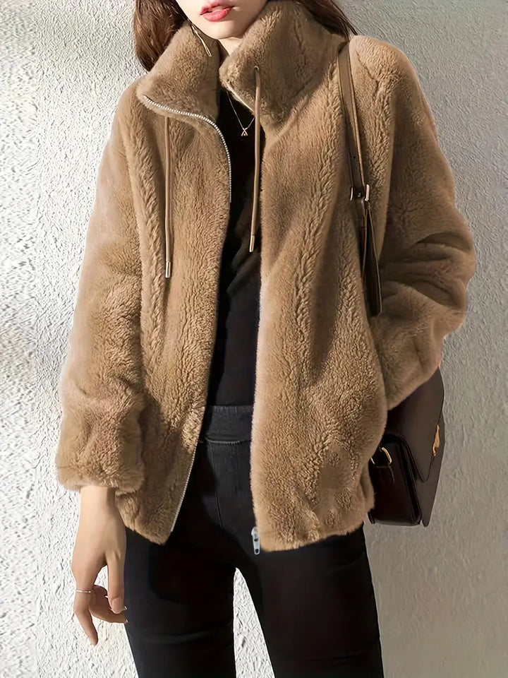 Womens Teddy Jacket with Soft Lining Relaxed Fit