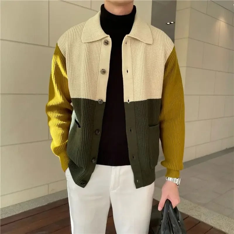 Unisex Sweater Knit Color Block Relaxed Fit - BritishMode