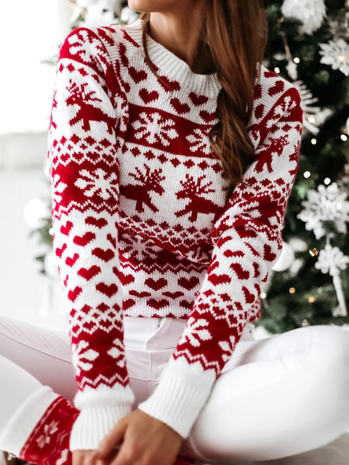Womens Knitted Sweater with Crewneck Soft Fit
