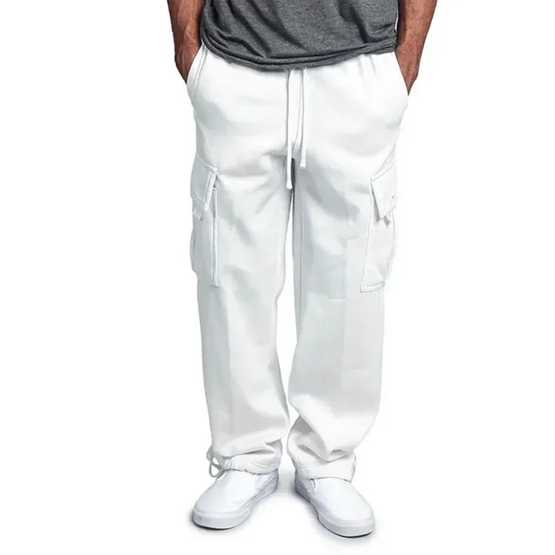 Mens Cargo Jogging Trousers Fleece Comfortable Fit