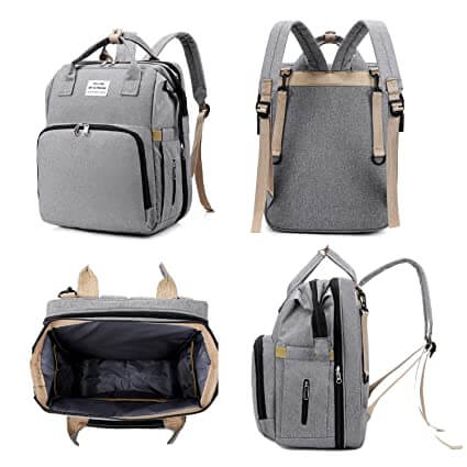 Unisex Portable Baby Bed and Diaper Bag Travel Backpack Multi-Function
