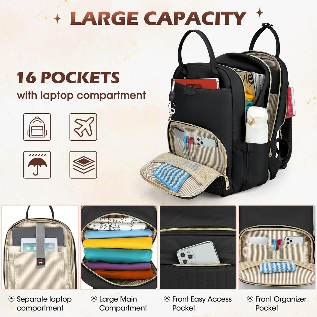 Unisex Travel Laptop Backpack Water-Resistant Organized Compartments