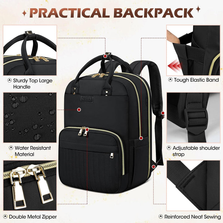 Unisex Travel Laptop Backpack Water-Resistant Organized Compartments
