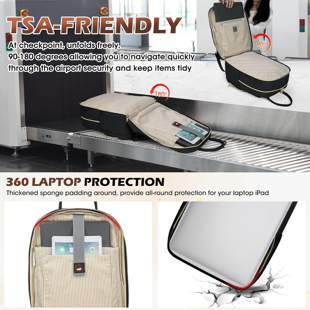 Unisex Travel Laptop Backpack Water-Resistant Organized Compartments