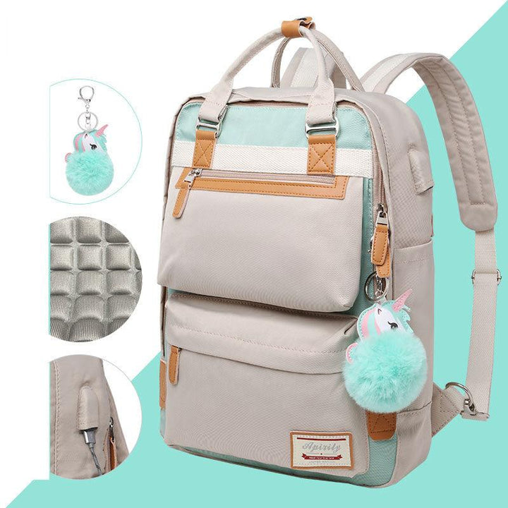 Womens Waterproof Backpack with 15.6-Inch Laptop Compartment