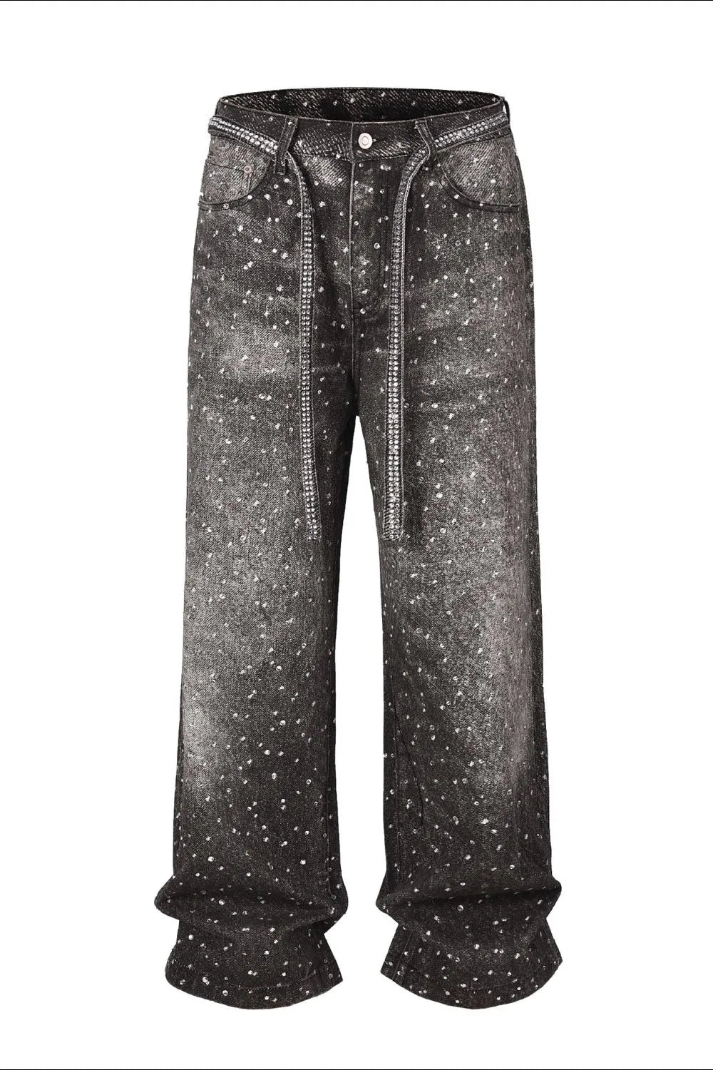 Mens Distressed Denim Jeans with Belt Loop