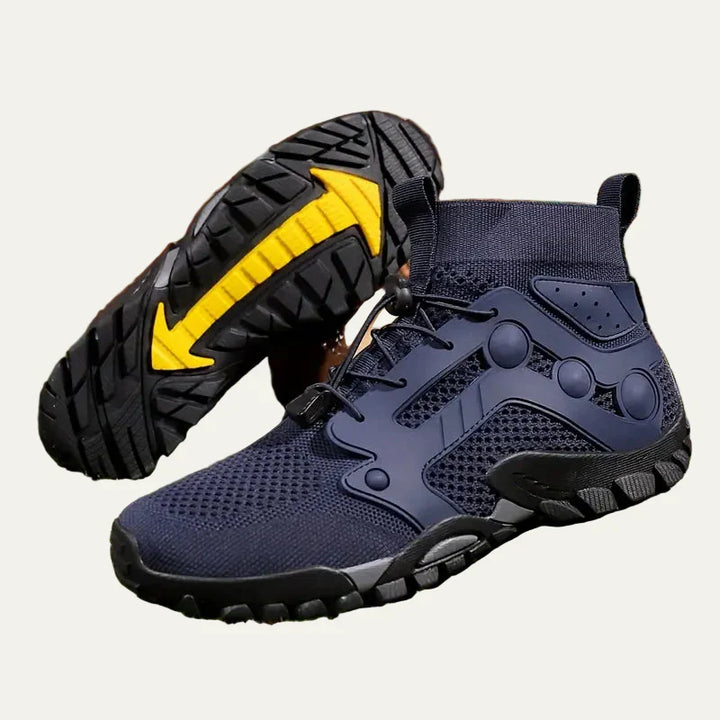 Mens Trail Shoes Knit Cuff Mid Cut Quick Lace