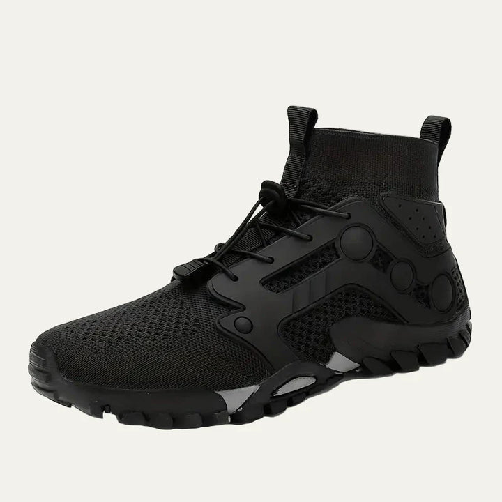 Mens Trail Shoes Knit Cuff Mid Cut Quick Lace