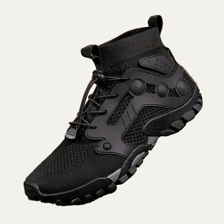 Mens Trail Shoes Knit Cuff Mid Cut Quick Lace