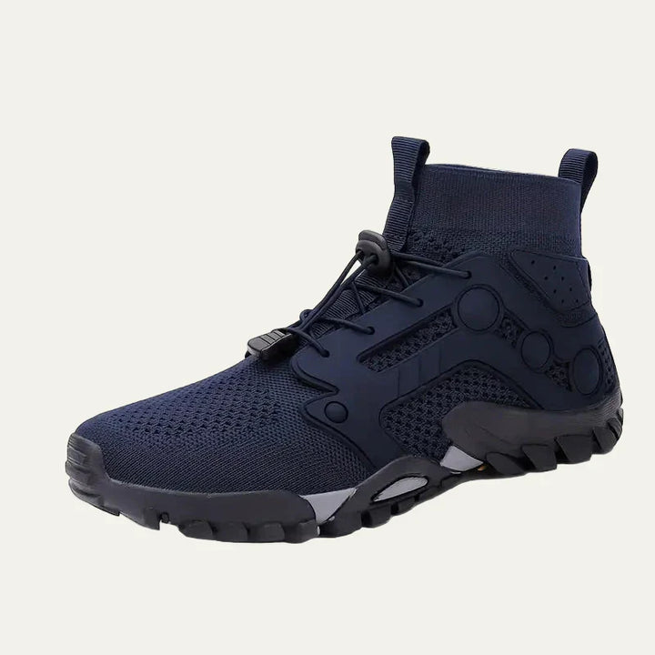 Mens Trail Shoes Knit Cuff Mid Cut Quick Lace