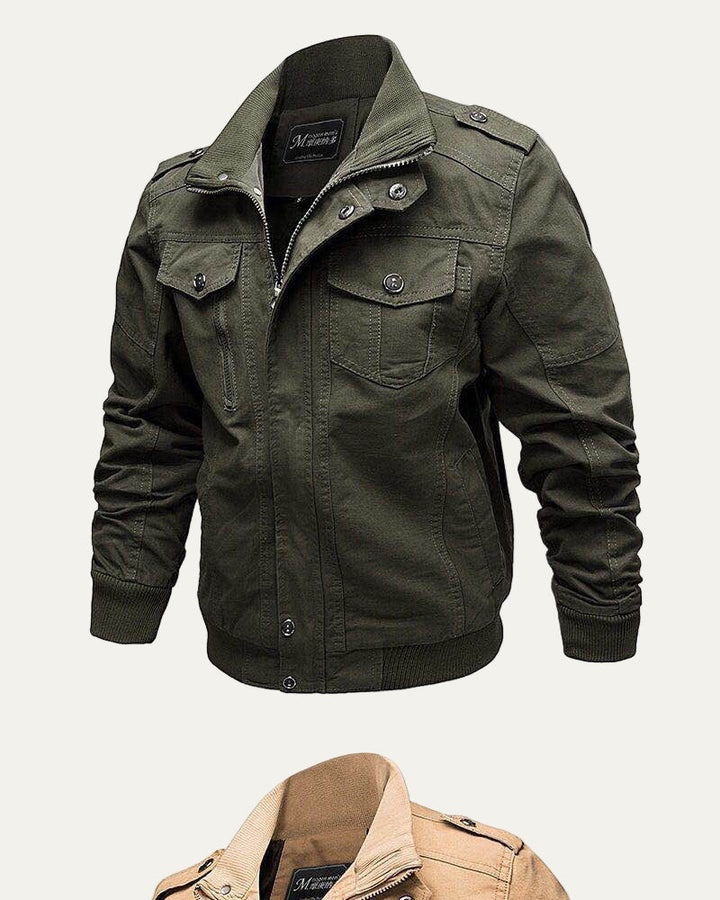 Mens Casual Jacket Military Inspired Regular Fit