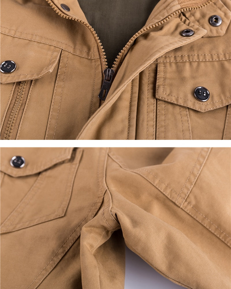 Mens Casual Jacket Military Inspired Regular Fit