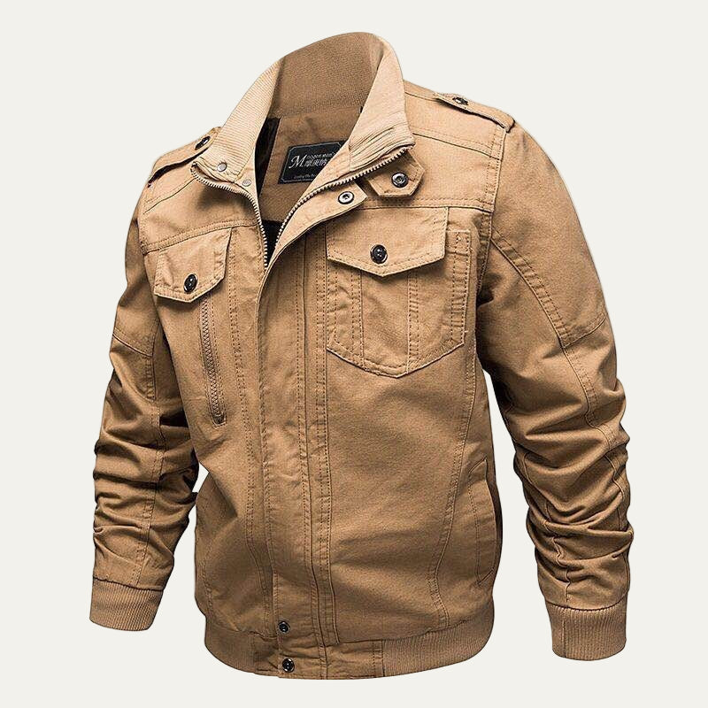 Mens Casual Jacket Military Inspired Regular Fit - BritishMode