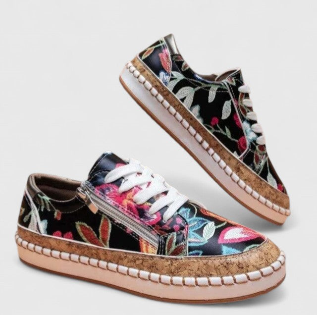 Womens Orthopedic Platform Trainer Shoes Lace-Up Comfortable - BritishMode