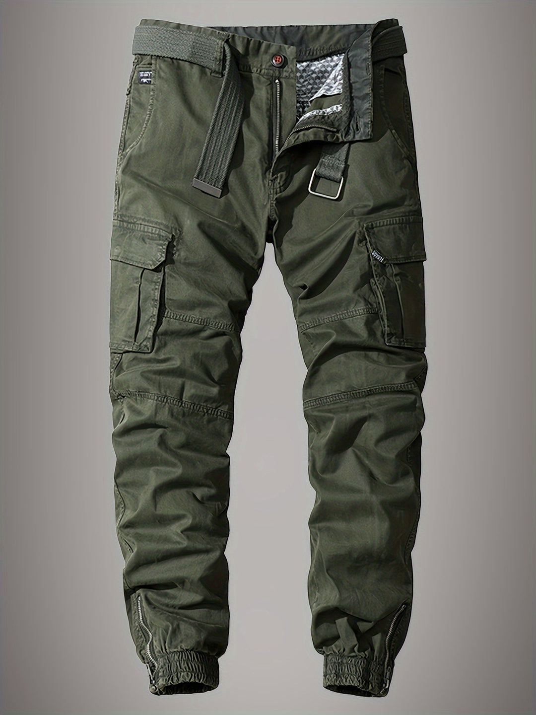 Mens Cargo Joggers Embroidered Design Relaxed Fit with Multiple - BritishMode