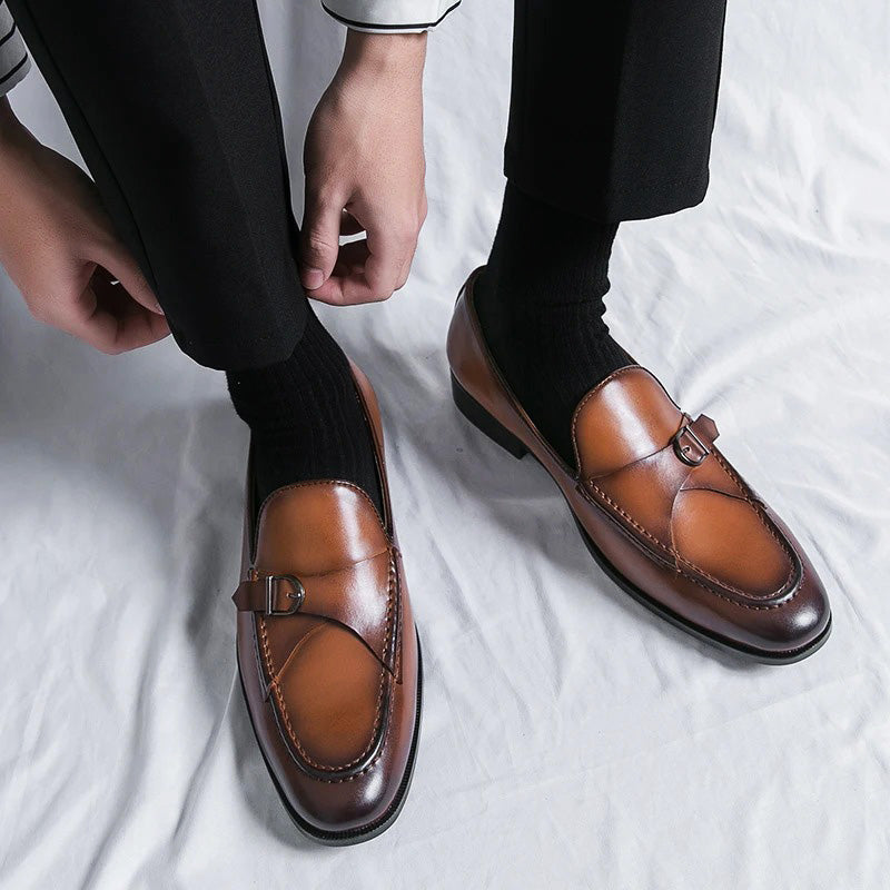 Mens Leather Loafers Classic Slip-On