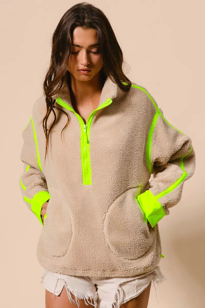 Womens Sherpa Jacket Fleece Lined Warm Fit - BritishMode