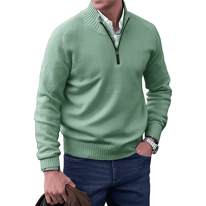 Mens Pullover Sweater Quarter Zip Classic Fit