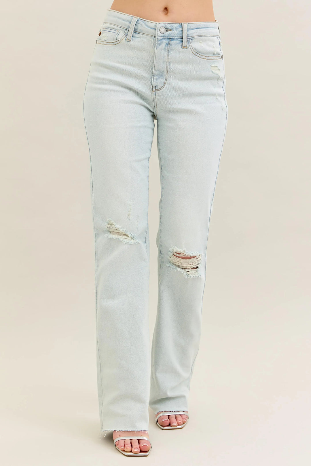 Womens Plus Size Bootcut Jeans Stretch Denim Comfortable Fit - BritishMode