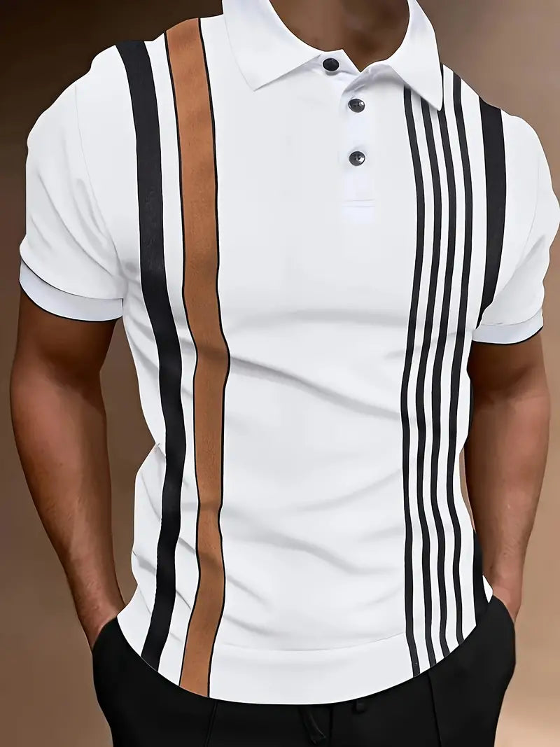 Mens Retro Stripe Cotton T-Shirt Regular Fit - BritishMode