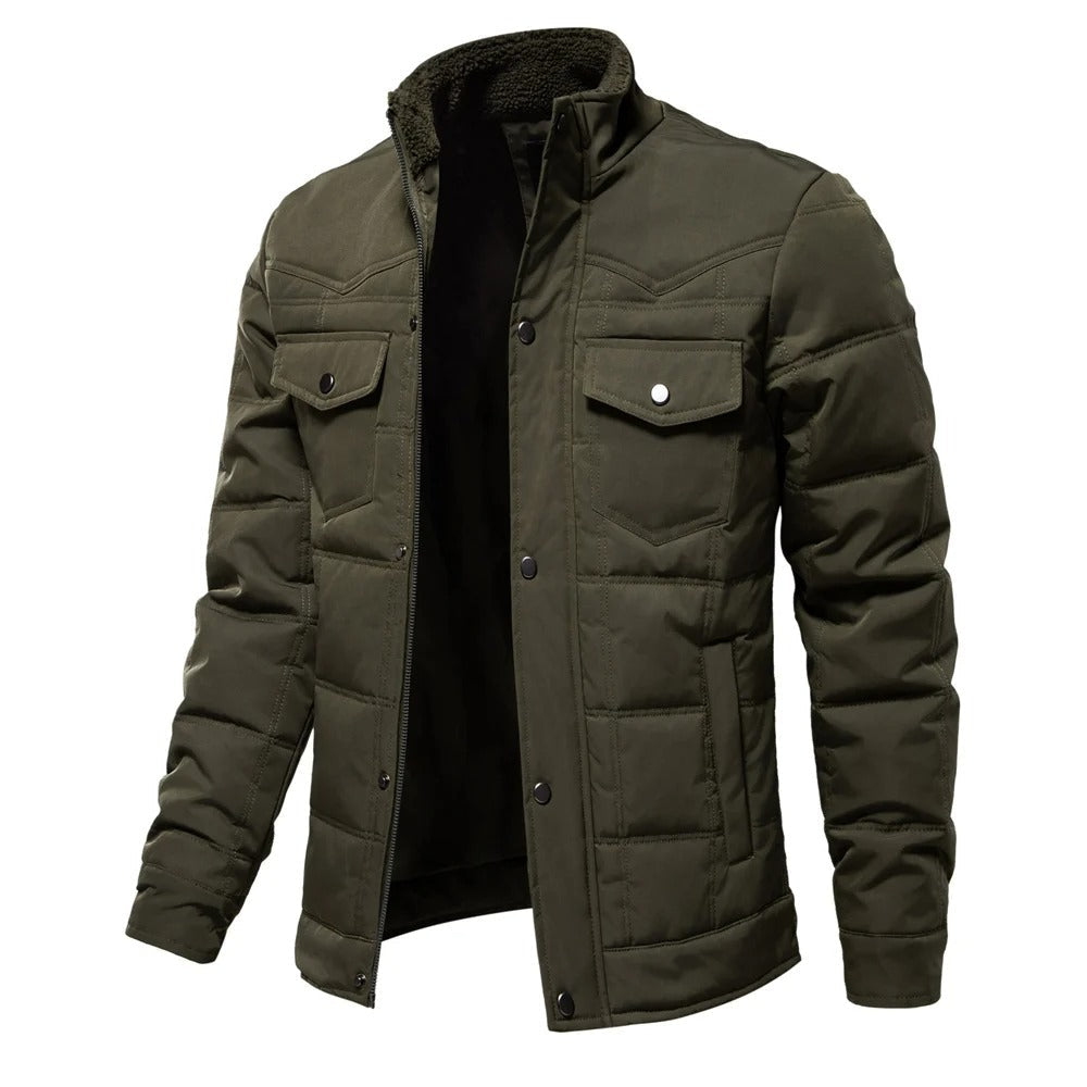 Unisex Waterproof Parka Jacket Warm Stand Collar