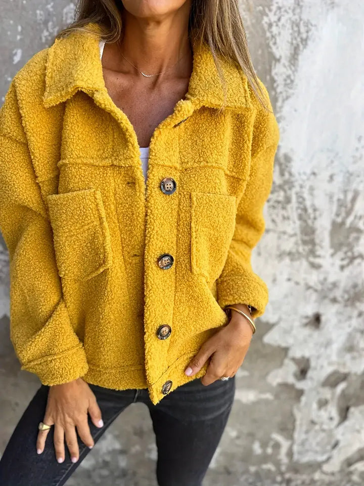 Womens Button-Down Coat Relaxed Fit