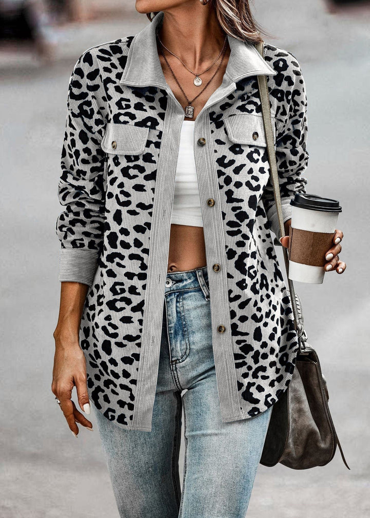 Womens Leopard Print Coat High Quality Spring Fit