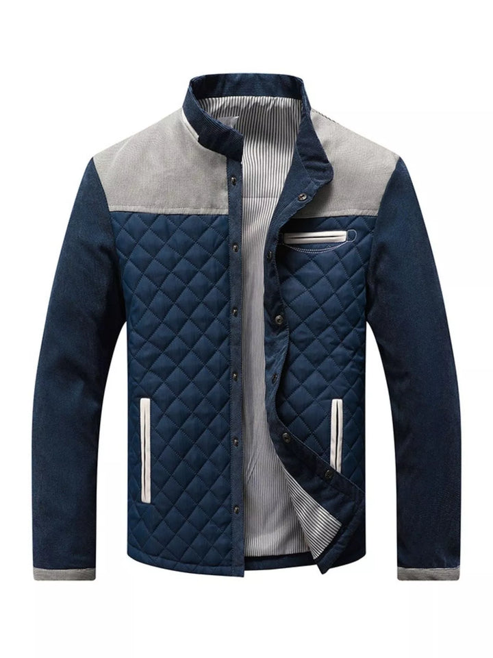 Mens Padded Jacket Snap Button Relaxed Fit