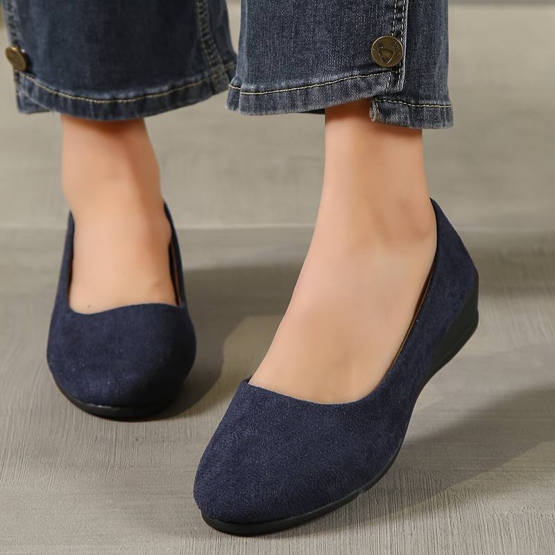 Womens Slip-On Flat Shoes Solid Design