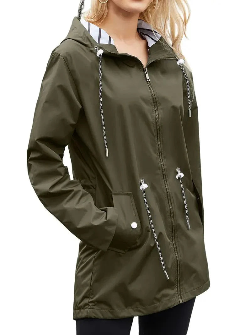 Womens Waterproof Rain Jacket Classic Fit Winter Coat