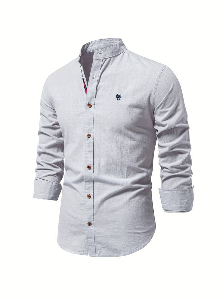 Mens Long-Sleeve Button-Down Shirt Cotton Regular Fit