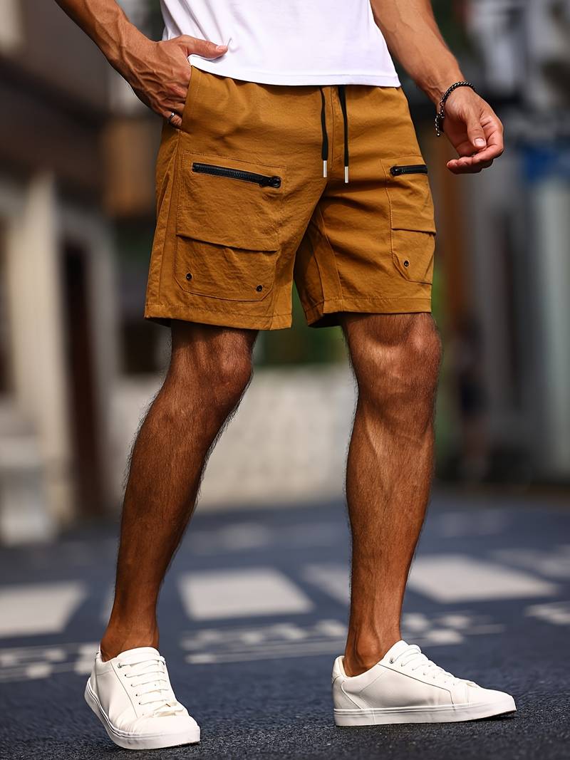 Mens Casual Shorts with Zipper Pocket Relaxed Fit - BritishMode