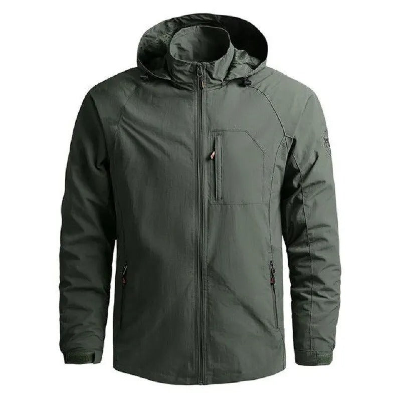 Mens Outdoor Jacket Full Zip Hooded