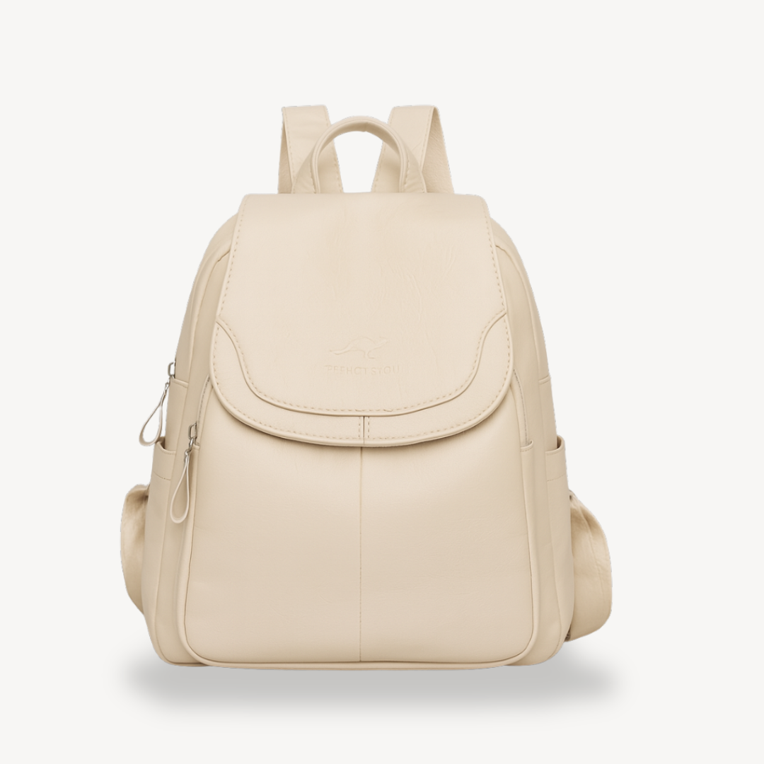Womens Leather Backpack Durable Adjustable Straps - BritishMode