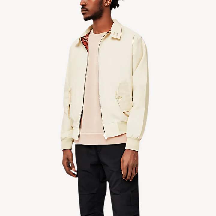 Mens Bomber Jacket with Zip-Up Closure