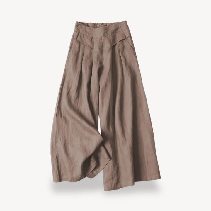 Womens Linen Culottes Wide Leg Relaxed Fit