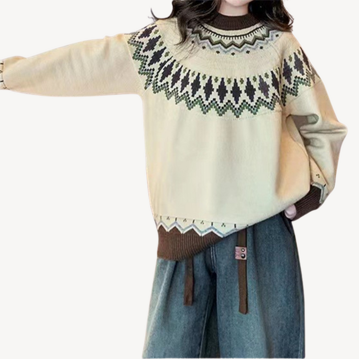 Womens Sweater with Embroidered Floral Design