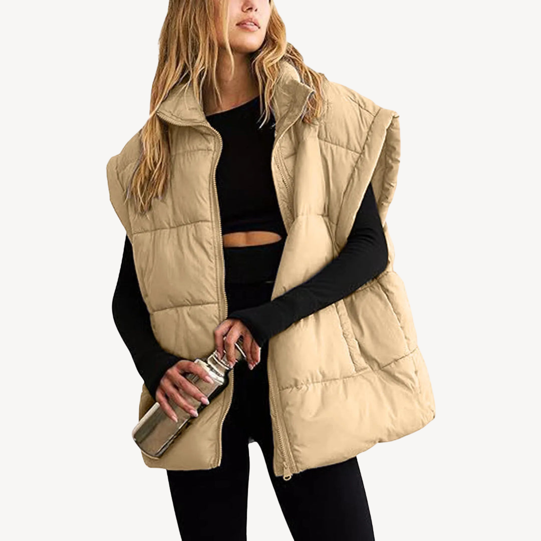 Womens Puffer Vest Jacket Lightweight Insulated Fit