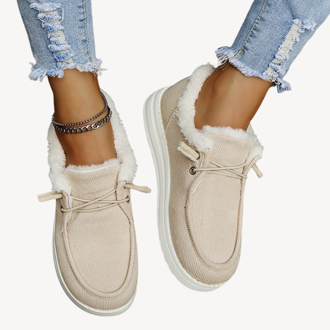 Womens Orthopedic Slip-On Shoes with Fleece Lining - BritishMode