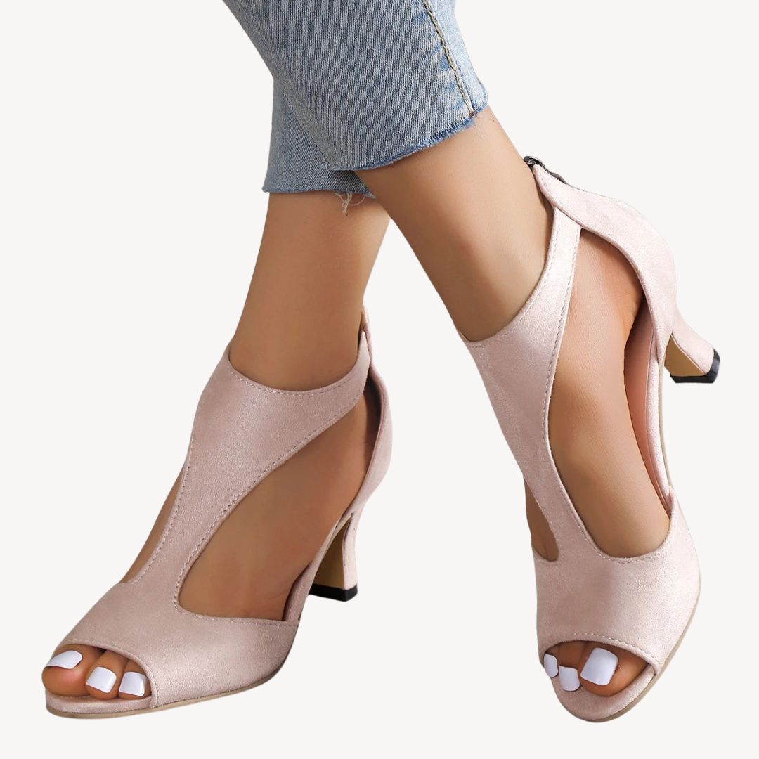 Womens Orthopedic Heels Suede Ergonomic Design