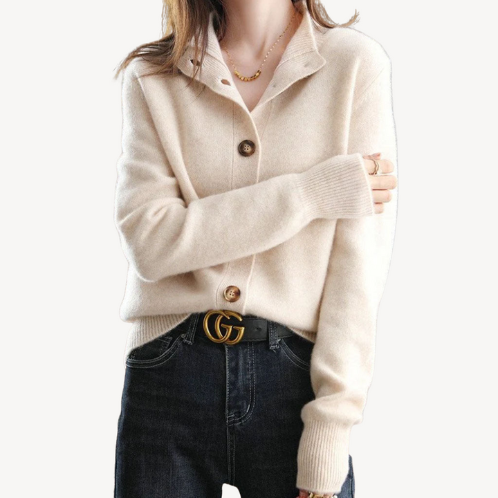 Womens Knit Sweater Soft Button-Down Fit - BritishMode