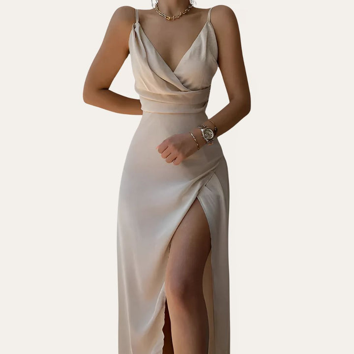 Womens Evening Dress Elegant V-Neck