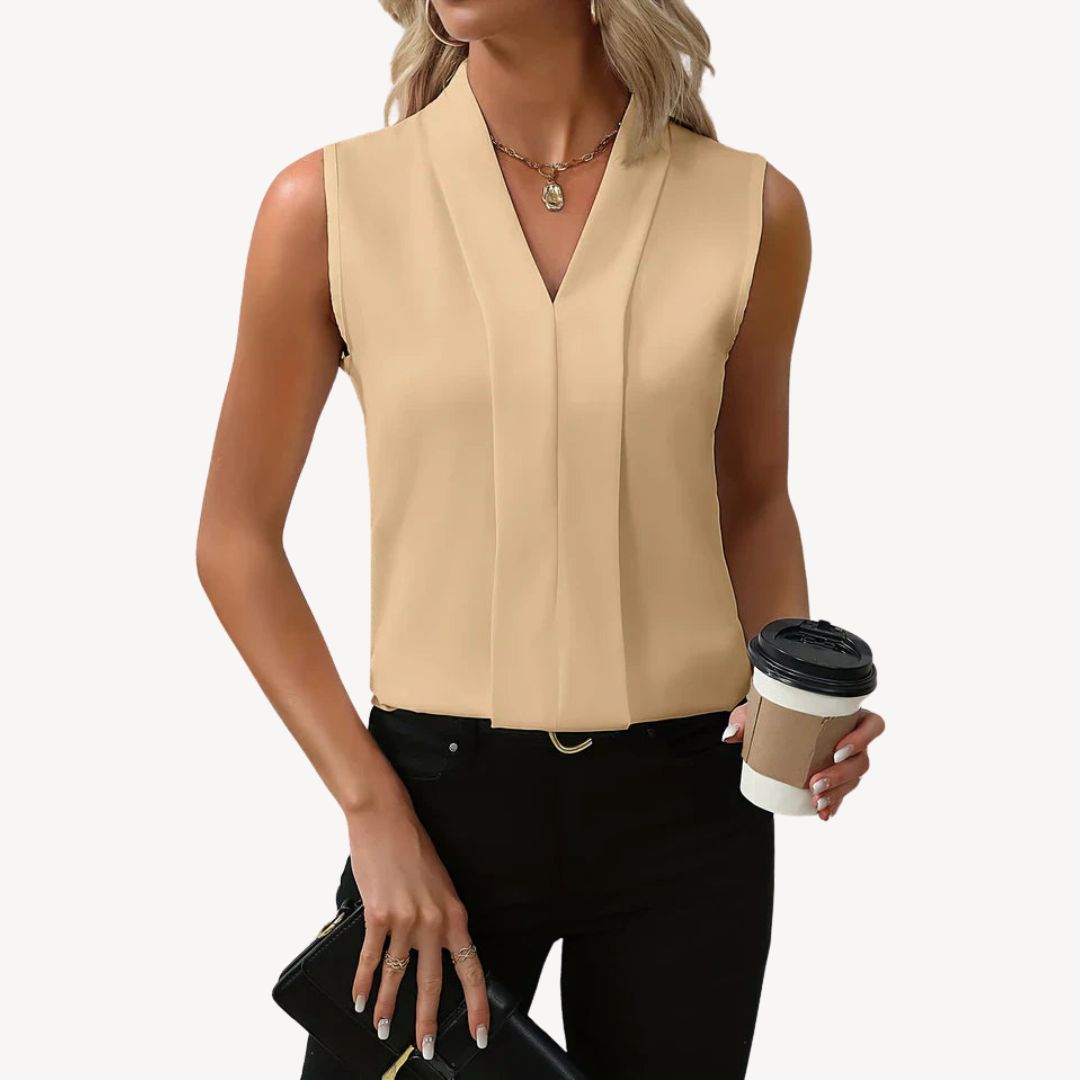 Womens Sleeveless Blouse Lightweight Relaxed Fit - BritishMode