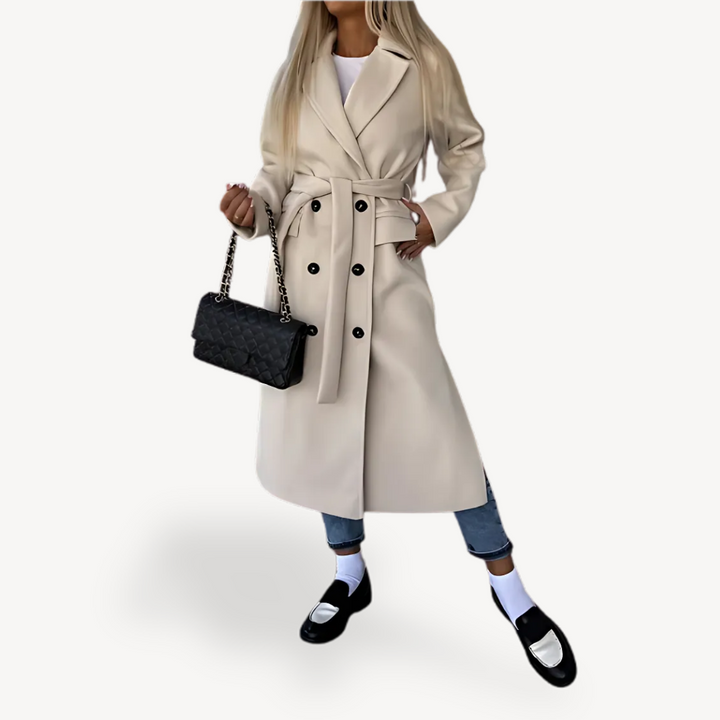 Womens Trench Coat Wool Blend Classic Fit - BritishMode
