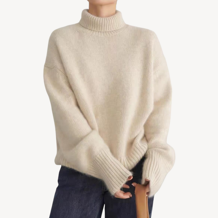 Womens Knit Turtleneck Sweater Soft Fabric - BritishMode