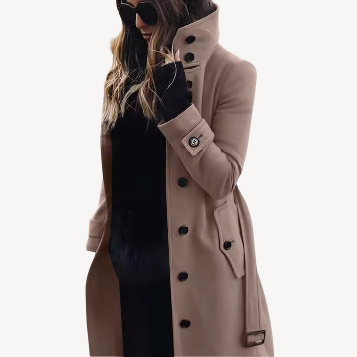 Womens Trench Coat Wool Blend Classic Fit