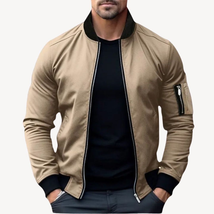 Mens Bomber Jacket Zip-Up Lightweight Fit